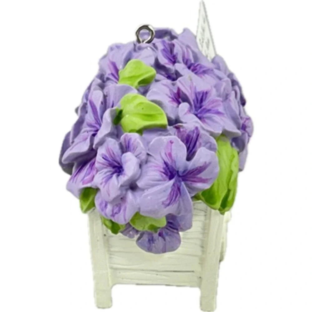 Hallmark Pansies Stand For Thoughts 2014 Keepsake Ornament OS Purple Flower Cart